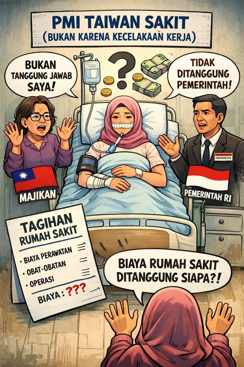 Ketika PMI di Taiwan mengalami sakit yang bukan akibat kecelakaan kerja, pada umumnya…
