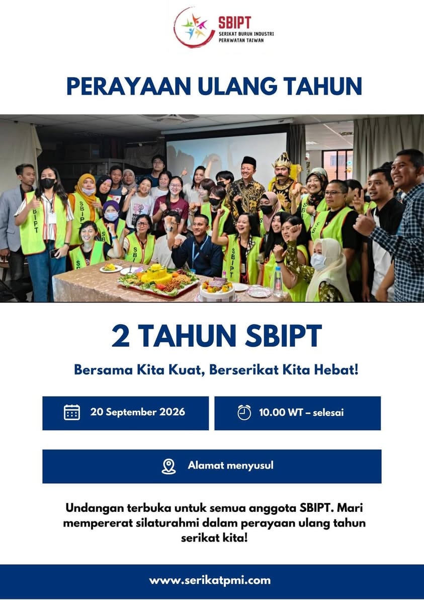 Halo anggota SBIPT terkasih, semoga sehat selalu ya! Tidak terasa, serikat kita tercinta…