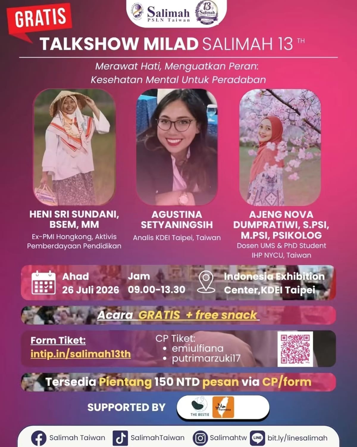 Yuk hadir di Talkshow Milad Salimah 13th dengan tema:
