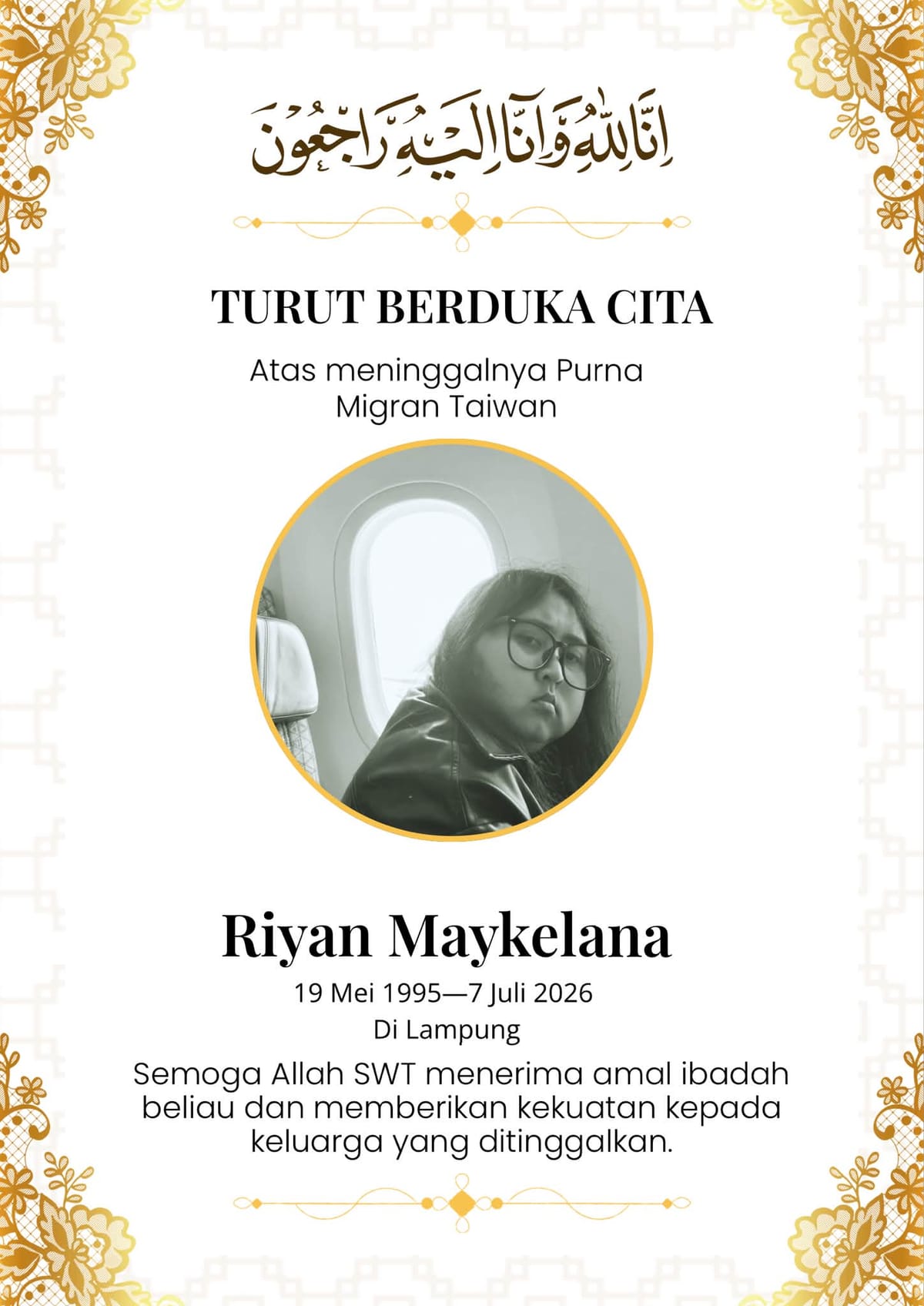 SBIPT turut berduka cita atas wafatnya dua purna pekerja migran Indonesia, Tuti Muayanah…