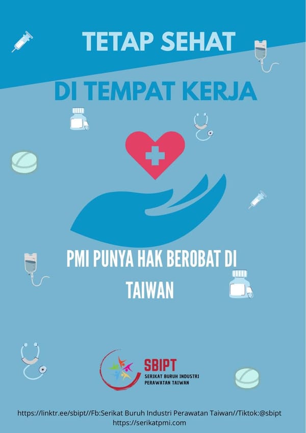 Pekerja Migran Punya Hak Berobat di Taiwan