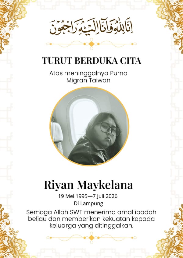 SBIPT turut berduka cita atas wafatnya dua purna pekerja migran Indonesia, Tuti Muayanah…